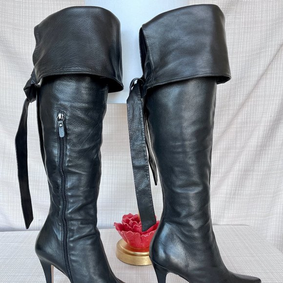 Via Spiga Leather Buccaneer Boots Slouchy or Over The Knee Soft 100% Leather - Picture 10 of 16